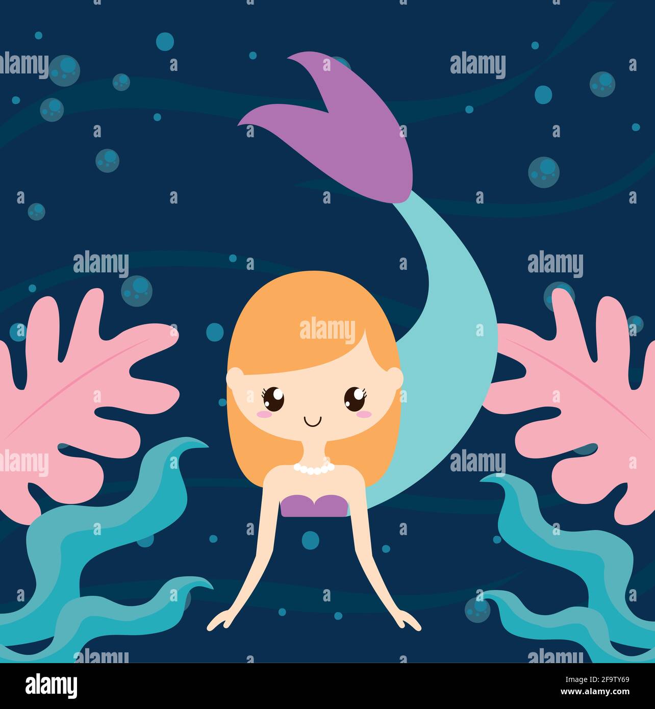 bella sirena sott'acqua Illustrazione Vettoriale