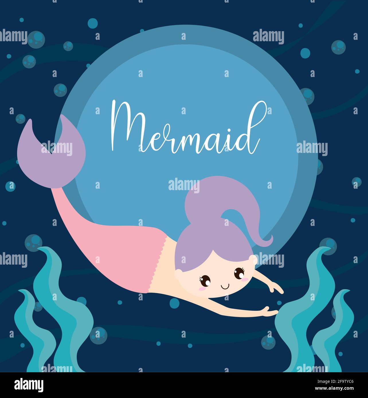 carina carta sirena Illustrazione Vettoriale