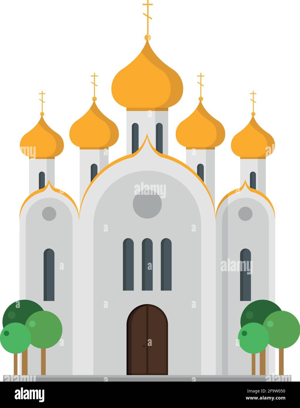 Carino cartoon vettore illustrazione di una Chiesa ortodossa Illustrazione Vettoriale