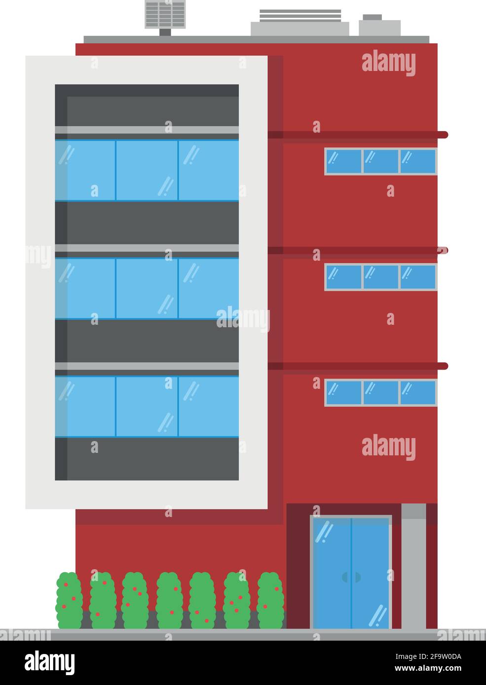 Carino cartoon vettore illustrazione di un edificio Illustrazione Vettoriale