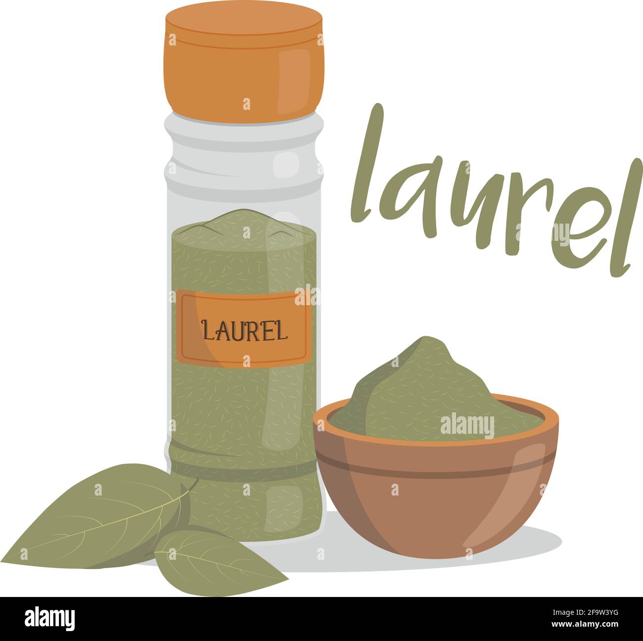 Illustrazione del vano vettoriale isolata in stile cartoon. Nome spagnolo. Erbe e specie Serie Illustrazione Vettoriale