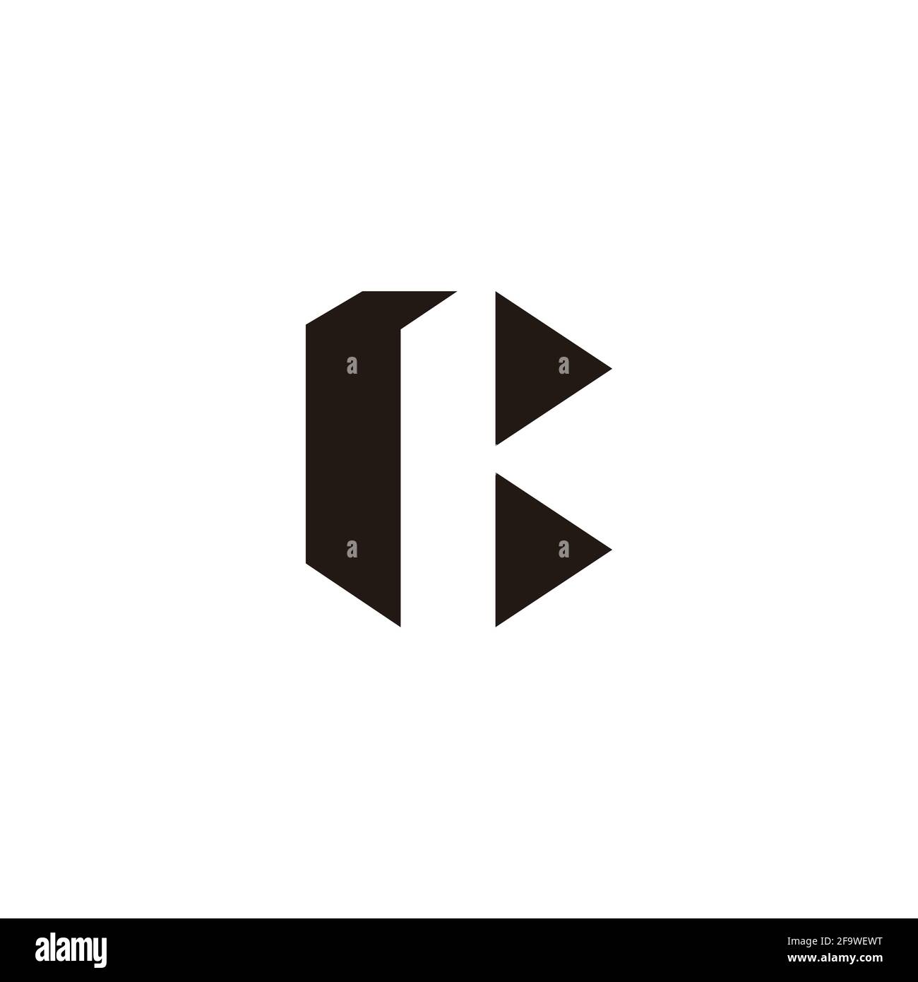 lettera b geometria semplice triangolo forma base vettore logo Illustrazione Vettoriale