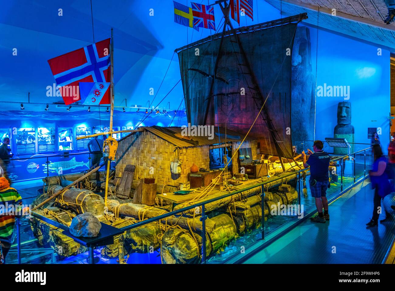 OSLO, NORVEGIA, 24 AGOSTO 2016: Interno del museo Kon Tiki di Oslo, Norvegia Foto Stock