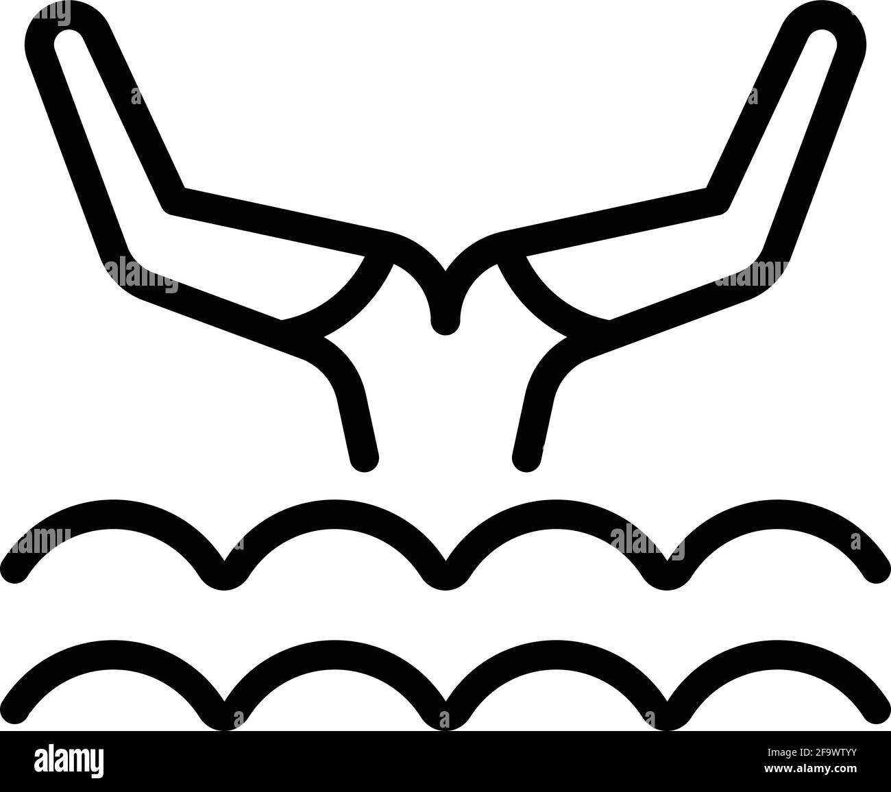 Icona nuoto sincronizzato solo. Contorno icona del vettore di nuoto sincronizzato solo per il web design isolato su sfondo bianco Illustrazione Vettoriale