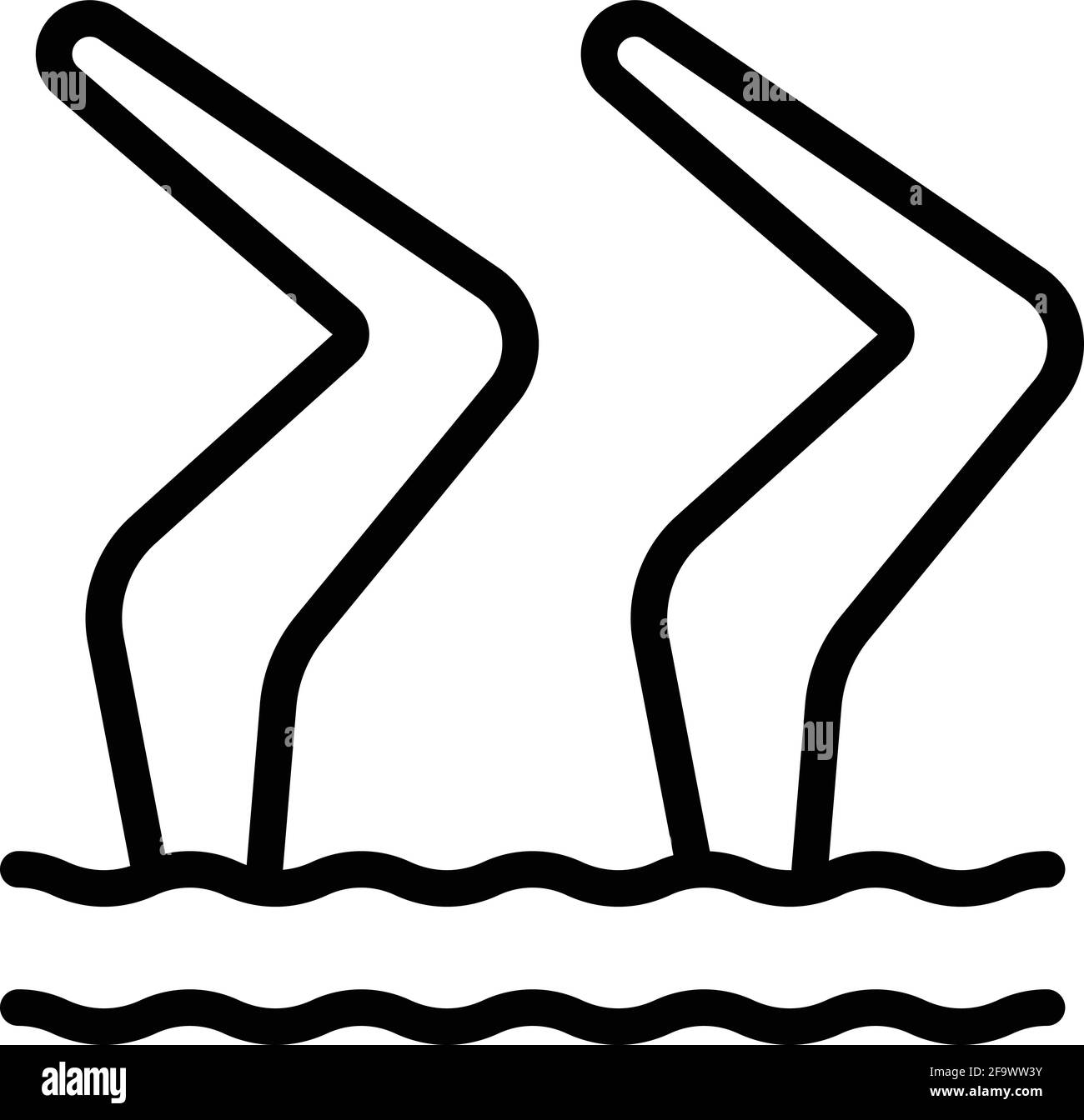 Icona del gruppo di nuoto sincronizzato. Icona vettoriale del gruppo di nuoto sincronizzato per il web design isolato su sfondo bianco Illustrazione Vettoriale