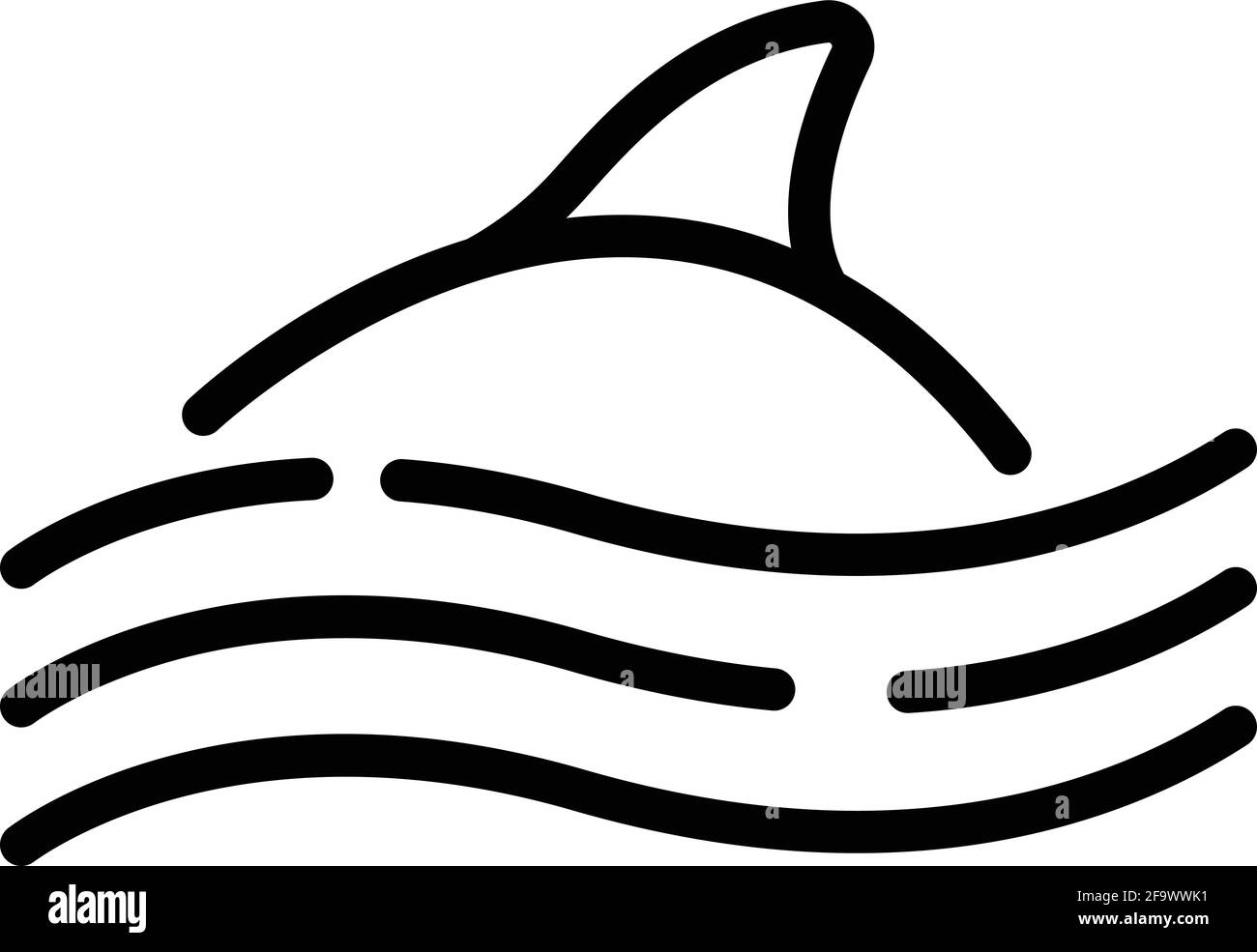 Nuotare icona delfino. Profilo Swim Dolphin vettore icona per web design isolato su sfondo bianco Illustrazione Vettoriale