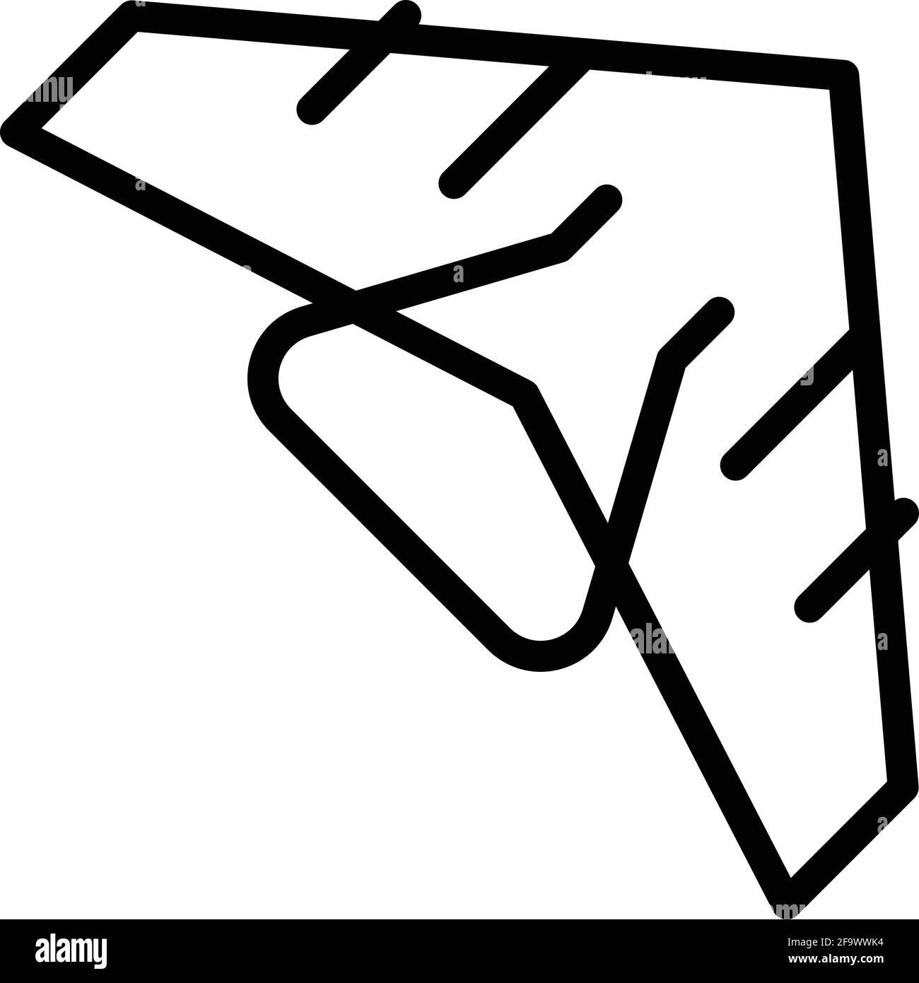 Icona di gliding hobby. Contorno Hobby gliding vettore icona per web design isolato su sfondo bianco Illustrazione Vettoriale