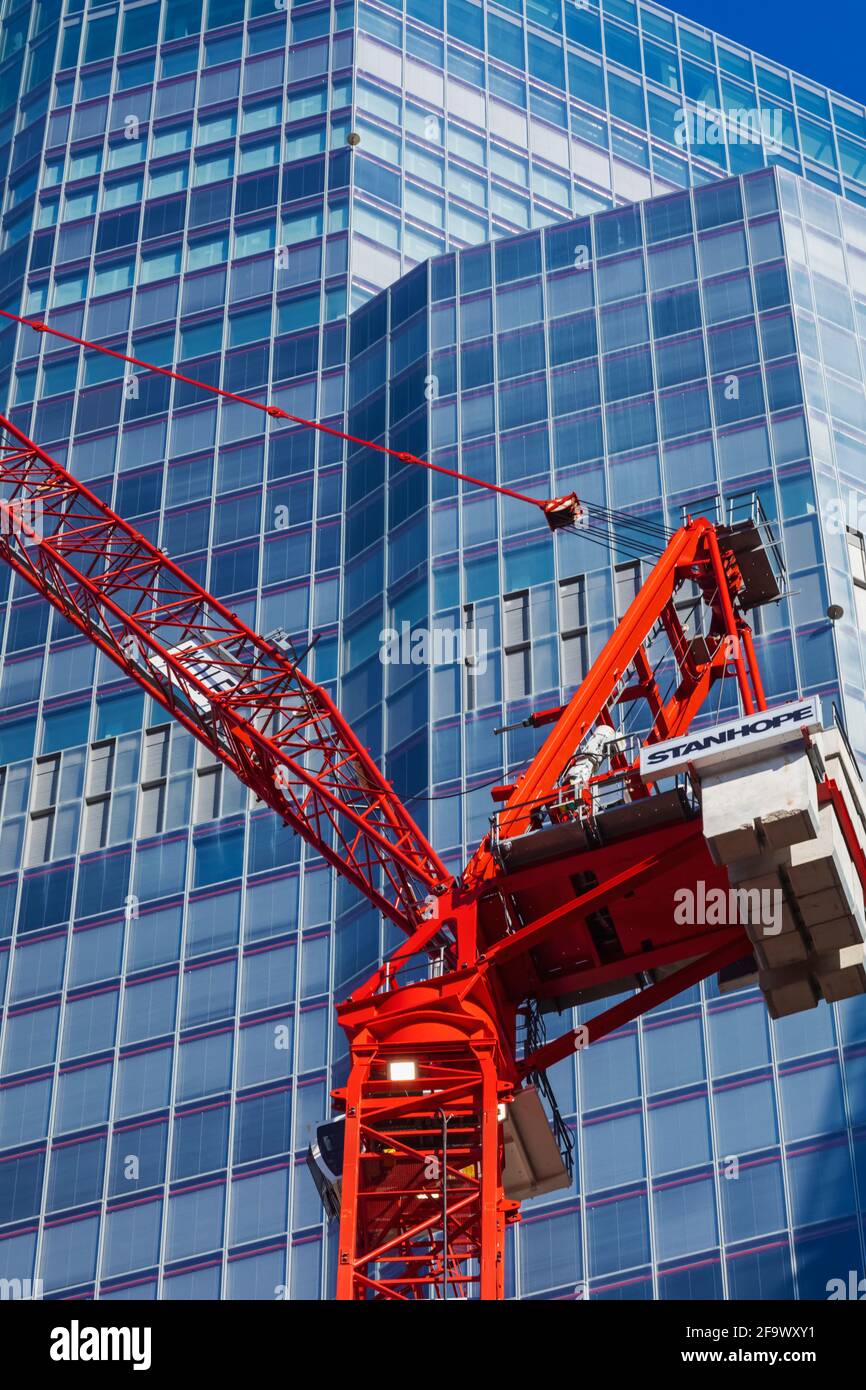 Inghilterra, Londra, Città di Londra, costruzione di 8 Vishopsgate Tower Skyscraper Building Foto Stock