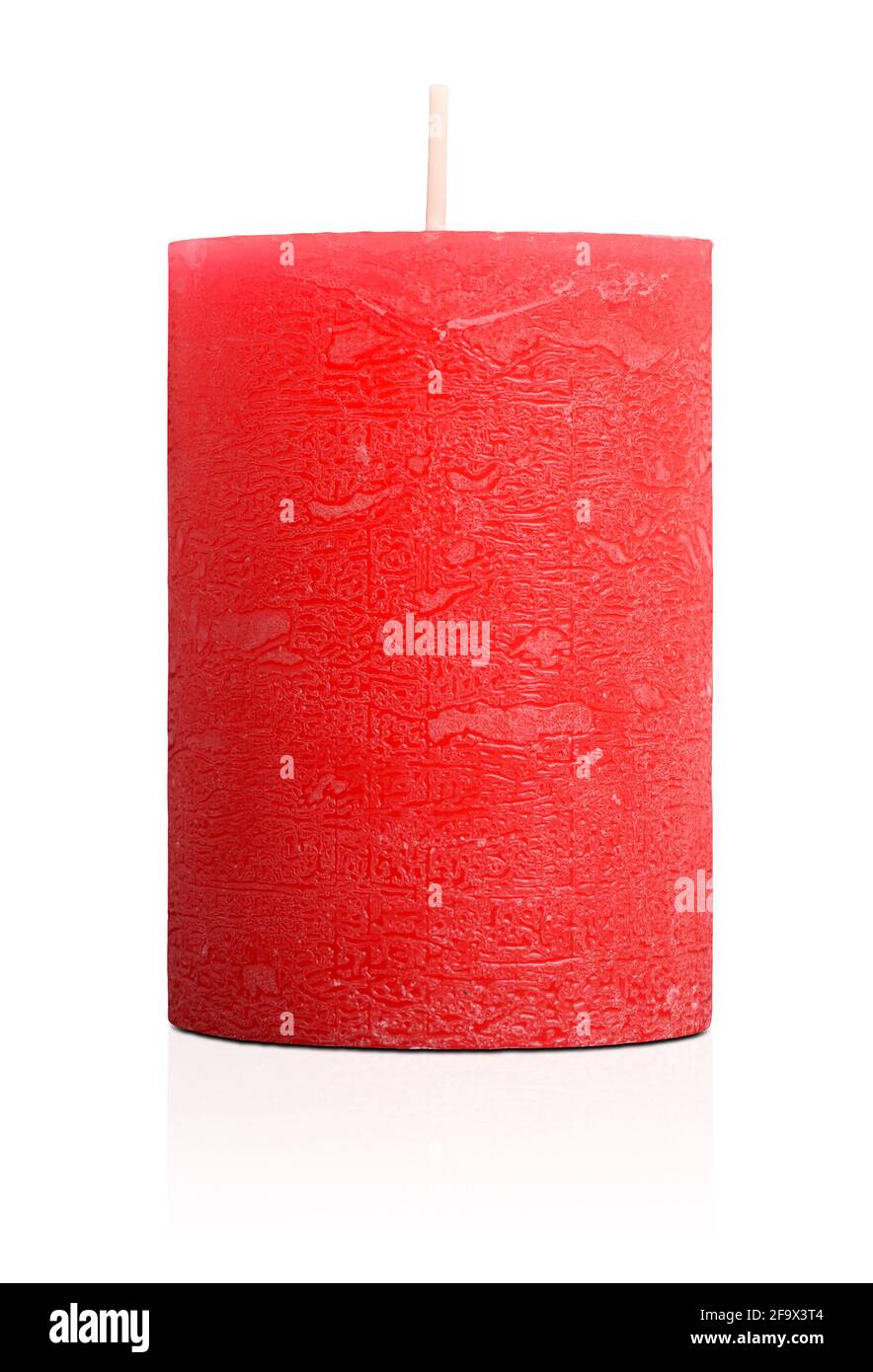 Candela rossa con una consistenza ruvida Foto Stock
