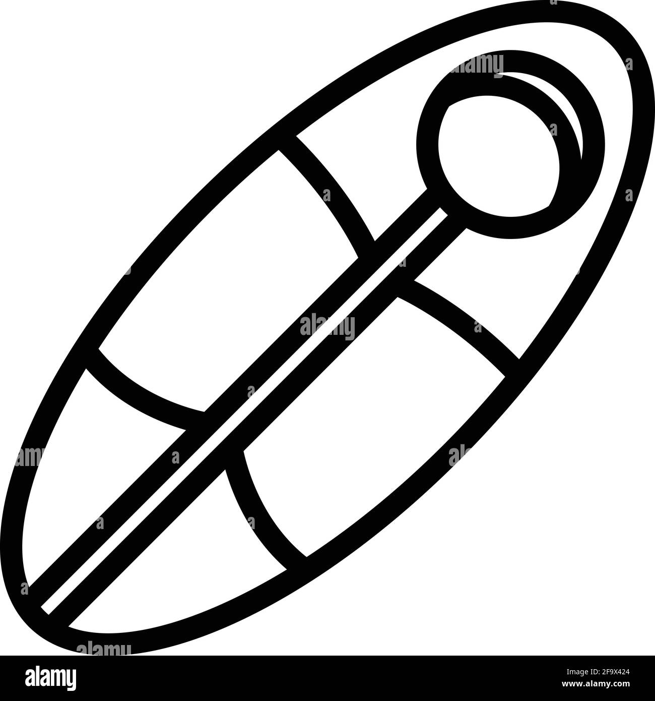 Icona sacco a pelo. Contorno Sleeping bag icona vettore per web design isolato su sfondo bianco Illustrazione Vettoriale