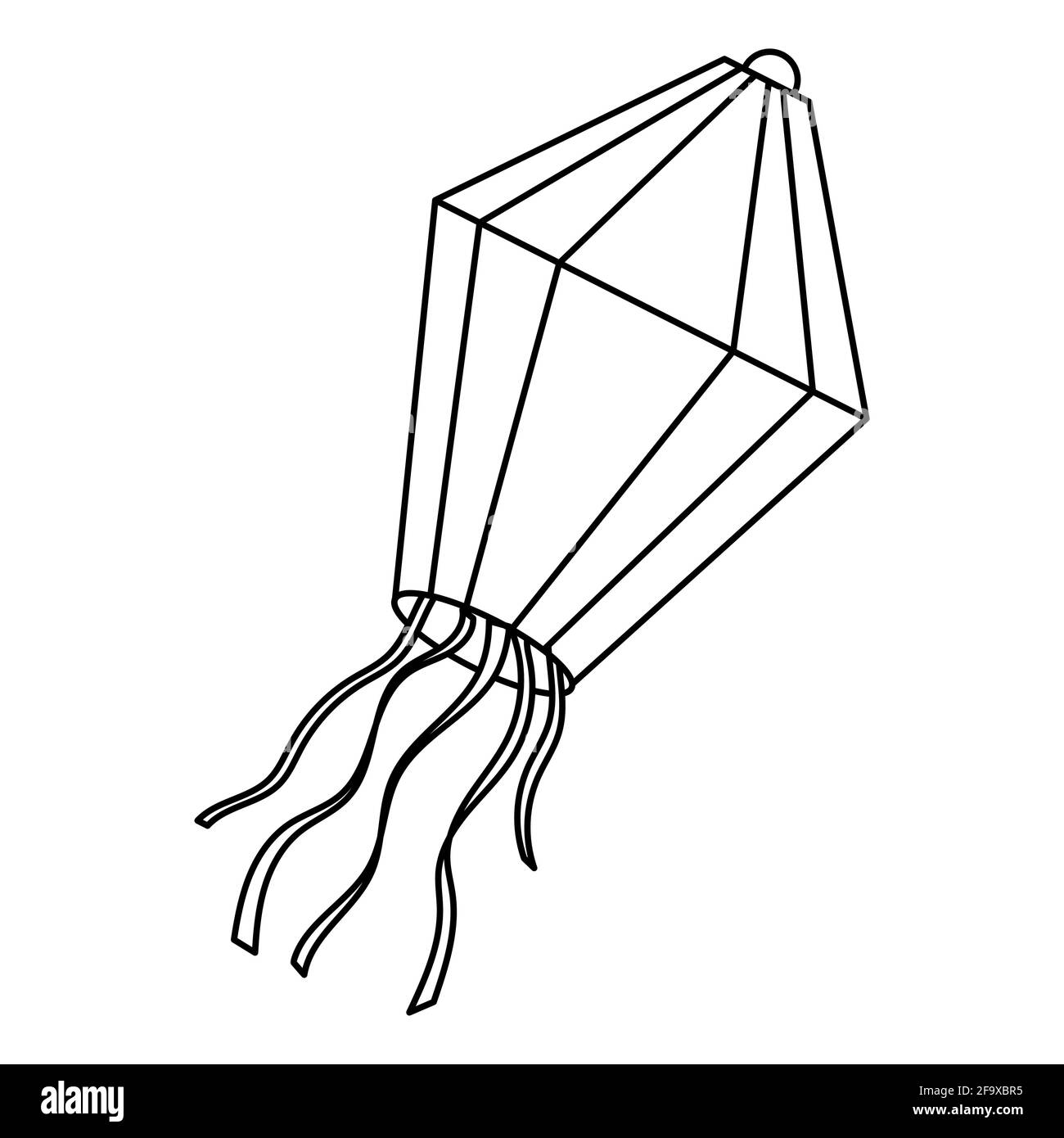 Icona festosa lanterna volante su sfondo bianco. Illustrazione vettoriale. EPS10 Illustrazione Vettoriale