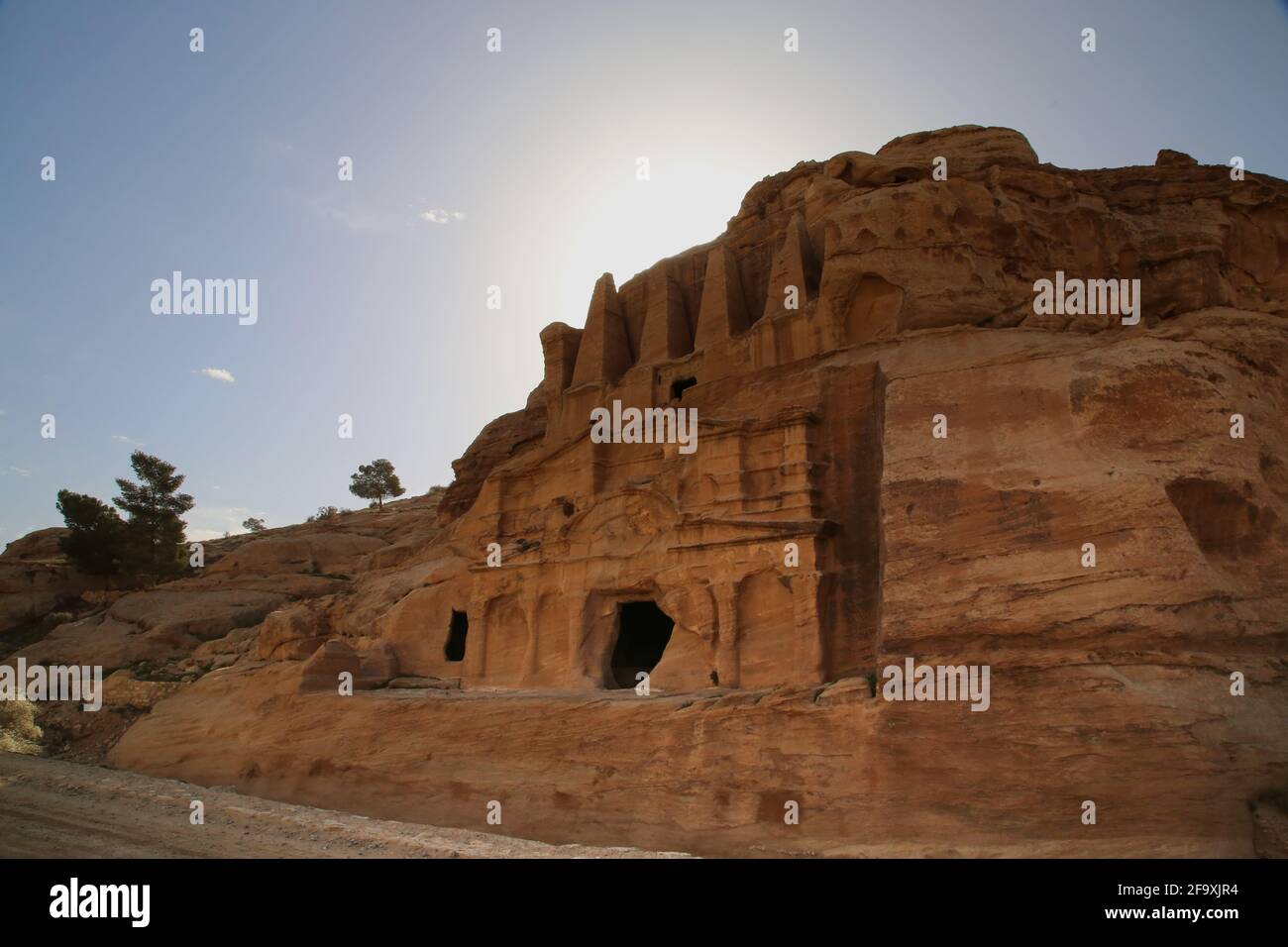 Petra, Giordania, la Tomba dell'Obelisco Foto Stock