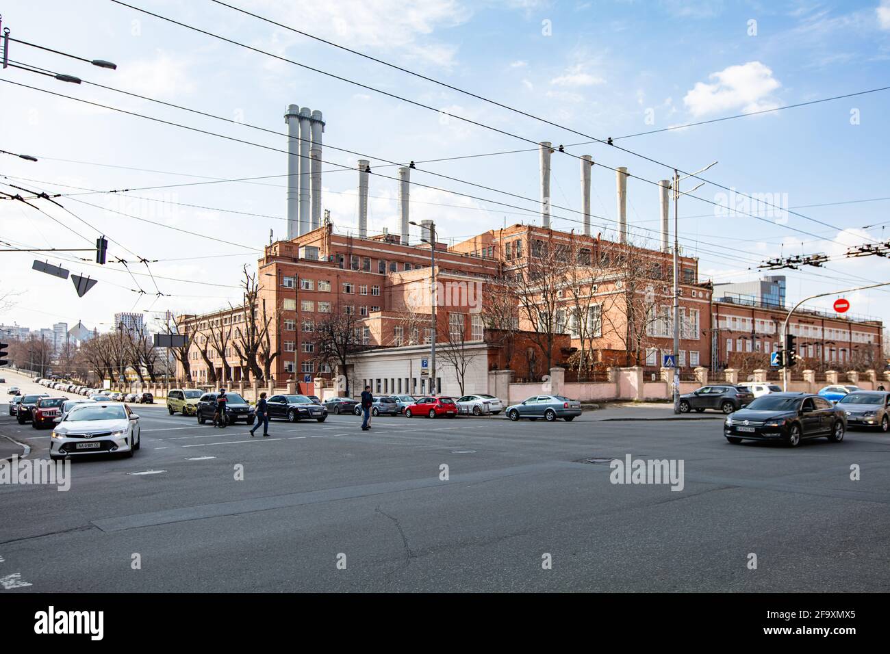 Kiev, Ucraina - 1 aprile 2021: №1 stazione di approvvigionamento termico di Kiev (ex centrale termica di Kiev № 3) Foto Stock