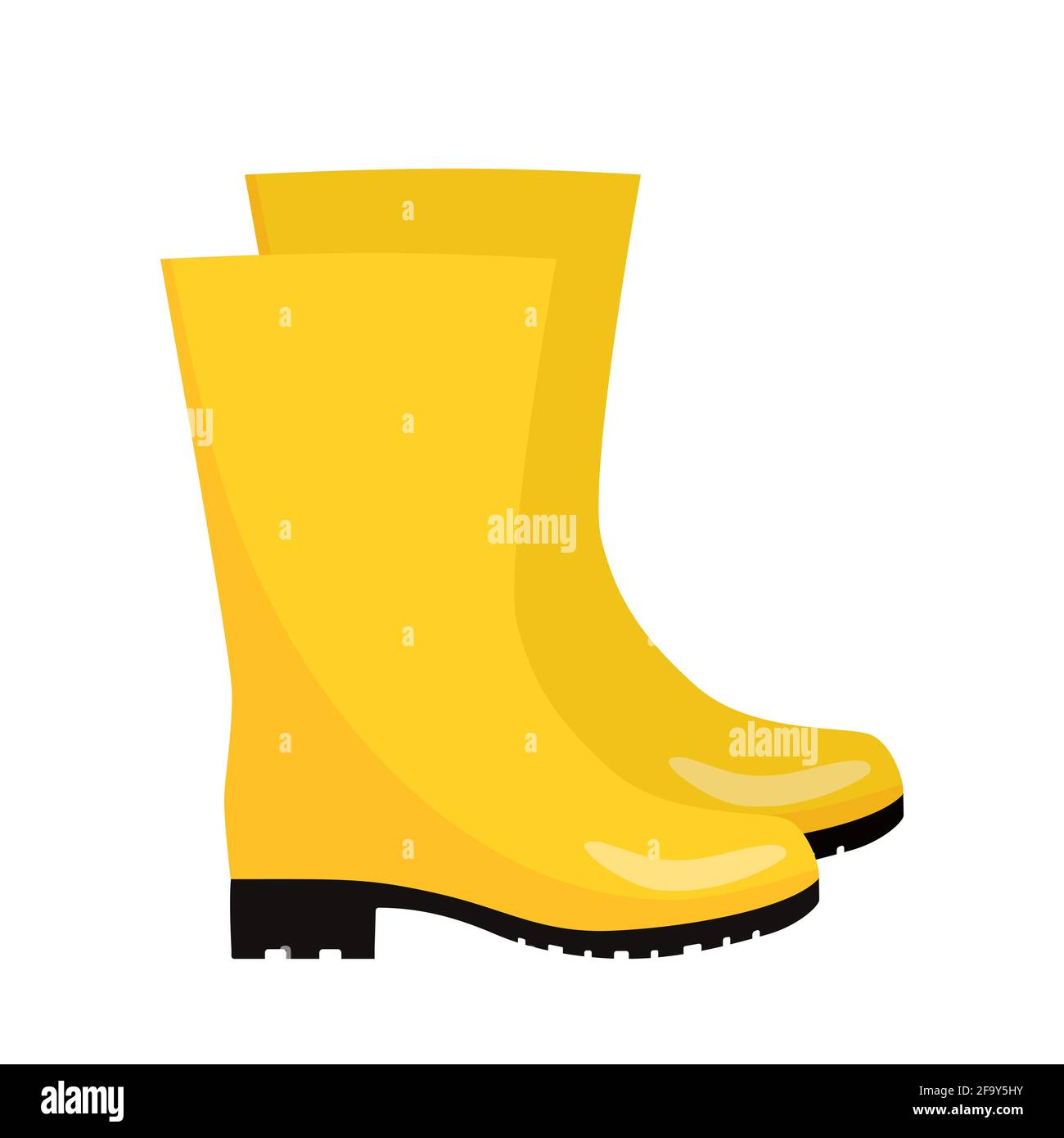 cuffie in gomma gialla. Icona per il Web. Illustrazione Vettoriale