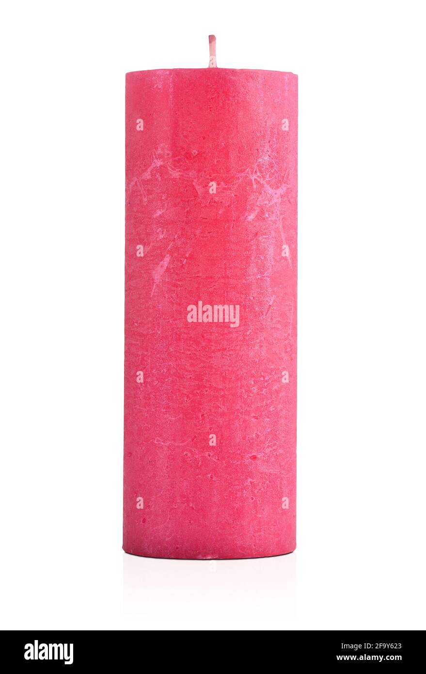 Grande candela rosa con una consistenza ruvida Foto Stock