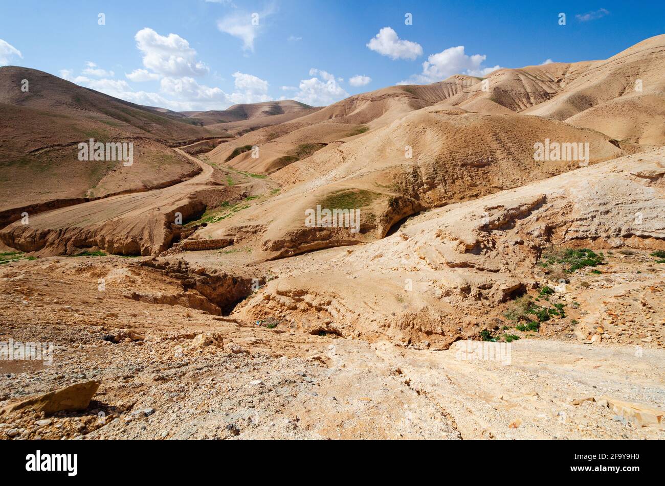 Deserto giudaico paesaggio vicino a Gerusalemme, Israele. Foto Stock