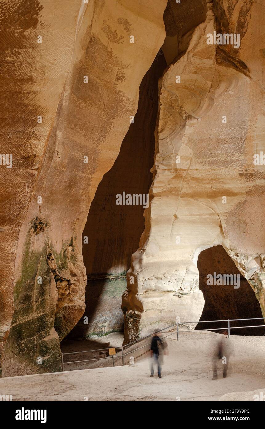 Grotte di campana interna a Bet Guvrin, Israele. Foto Stock