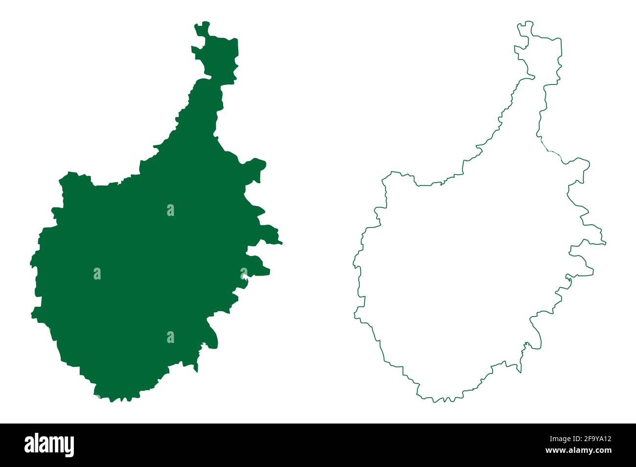 Distretto di Chitradurga (Stato di Karnataka, Repubblica dell'India, divisione di Bangalore) illustrazione vettoriale della mappa, schizzo scribble mappa di Chitradurga Illustrazione Vettoriale