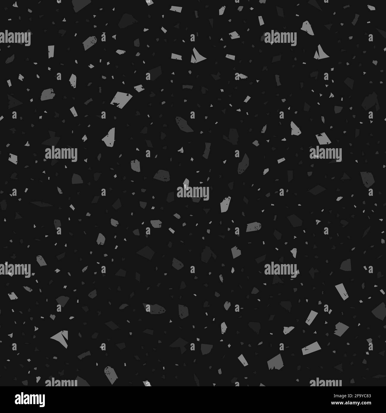 Motivo senza giunture terrazzo. Pavimenti classici in bianco e nero. Sfondo audace fatto di pietre naturali, granito, quarzo, marmo e calcestruzzo. JU Illustrazione Vettoriale