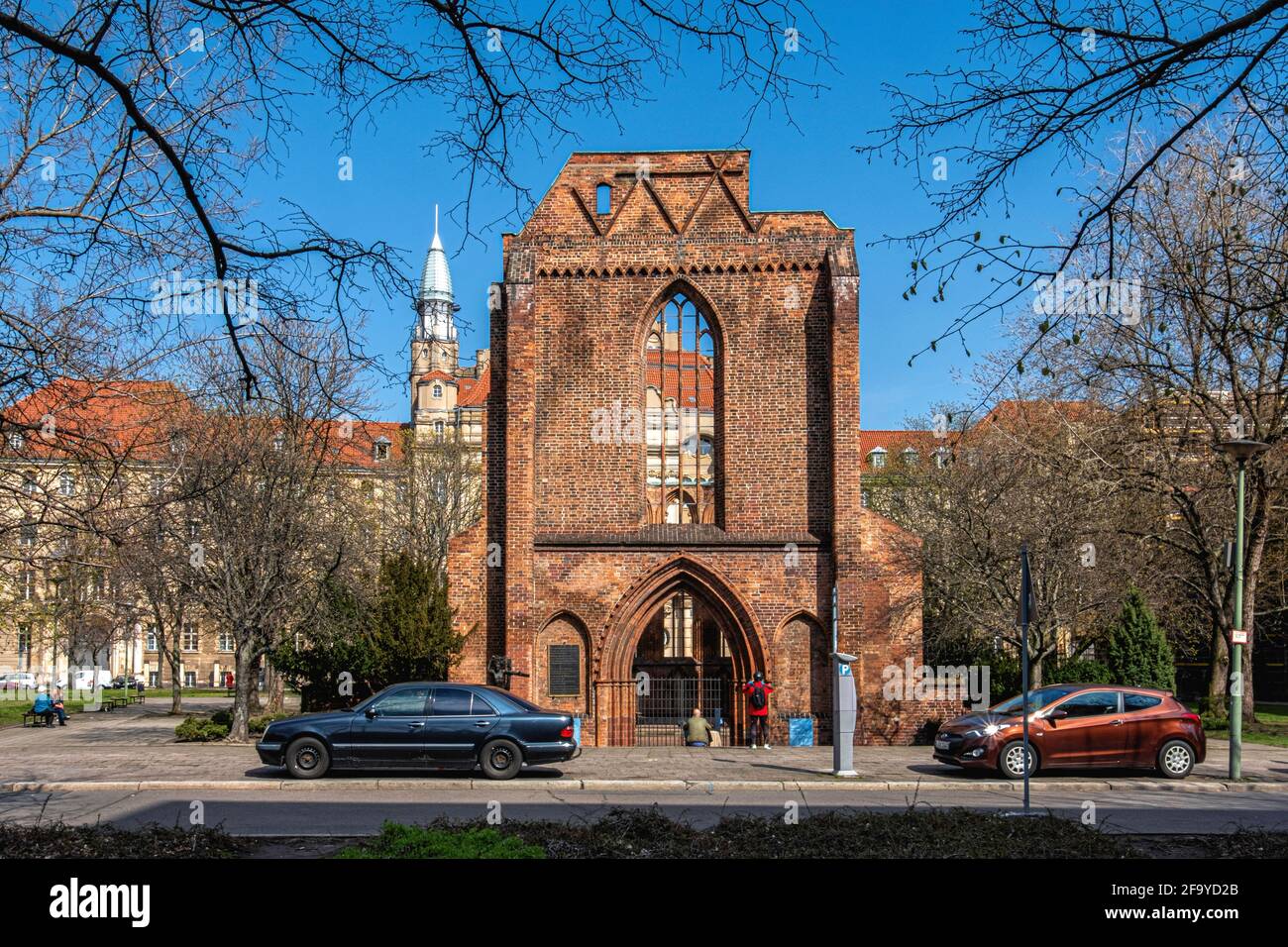 Rovine dell'abbazia francescana di Berlino, Franziskaner-Klosterkirche. Monastero medievale nella città vecchia. Ora sede di eventi, Mitte, Berlino, Germania rovine storiche Foto Stock