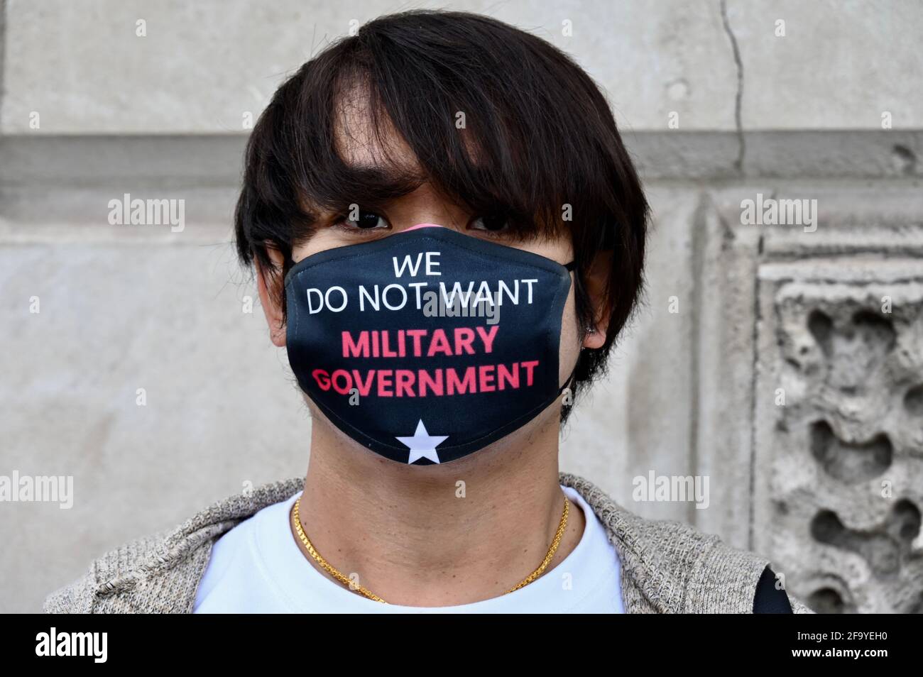 Londra, Regno Unito. 21 Apr 2021. Manifestazione contro il colpo di Stato militare in Myanmar, Downing Street, Londra. Credito UK: michael melia/Alamy Live News Foto Stock