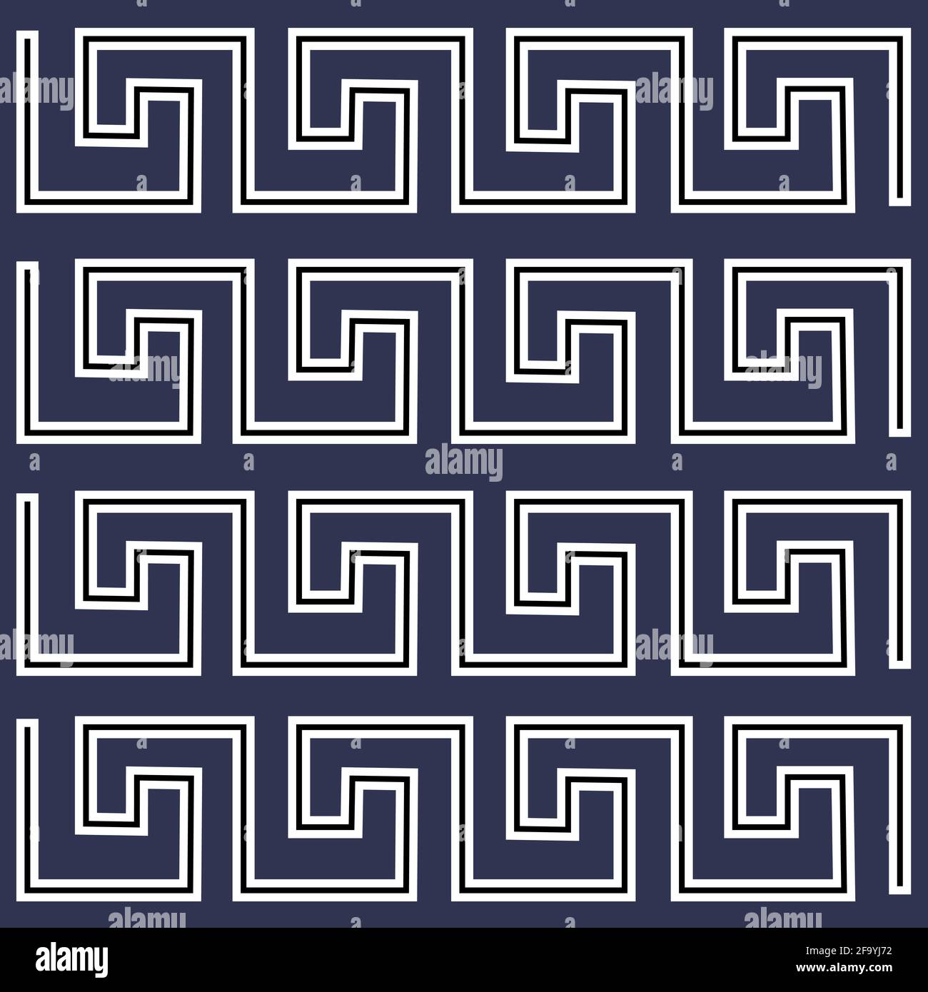 Un semplice motivo di linee curve in bianco e nero. Illustrazione Vettoriale