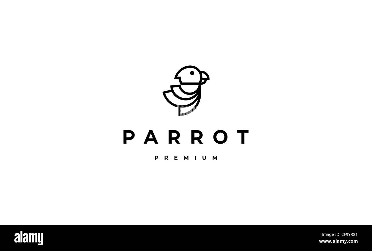 Vettore di disegno monogramma con logo Parrot Illustrazione Vettoriale