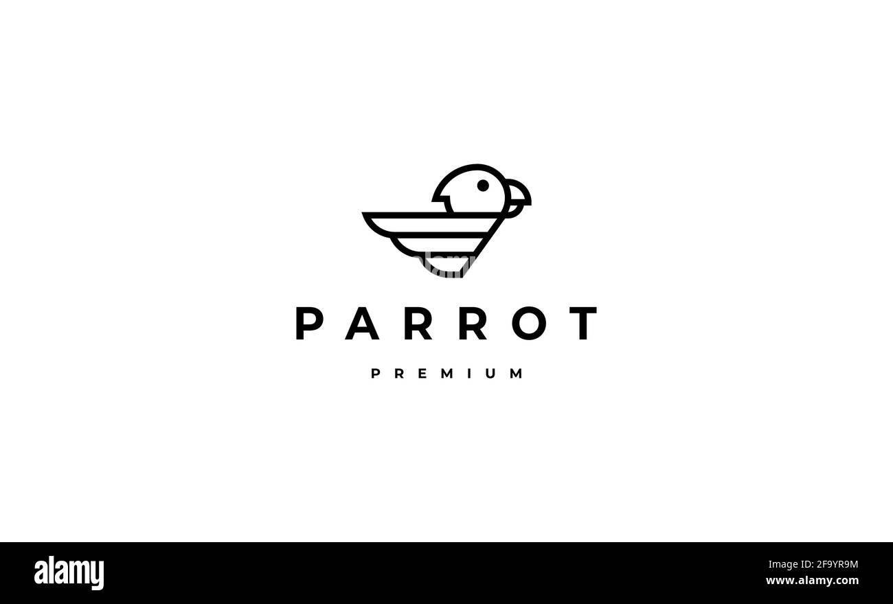 Vettore di disegno monogramma con logo Parrot Illustrazione Vettoriale