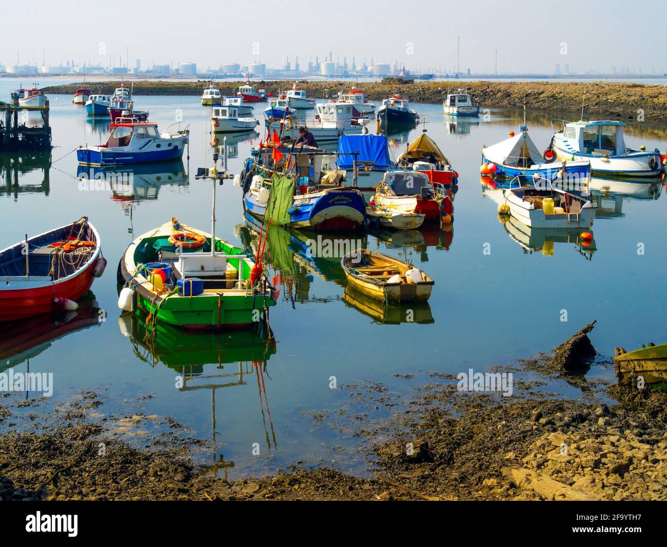 Barche da pesca e da diporto in foro Paddys Harbour, Teesmouth, redcar cleveland, Regno Unito Foto Stock