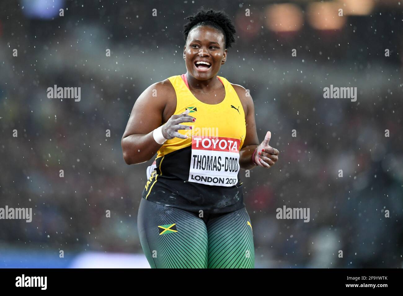 Danniel Thomas-Dodd (Giamaica). Shot Put Women Final - Campionati del mondo IAAF, Londra 2017 Foto Stock