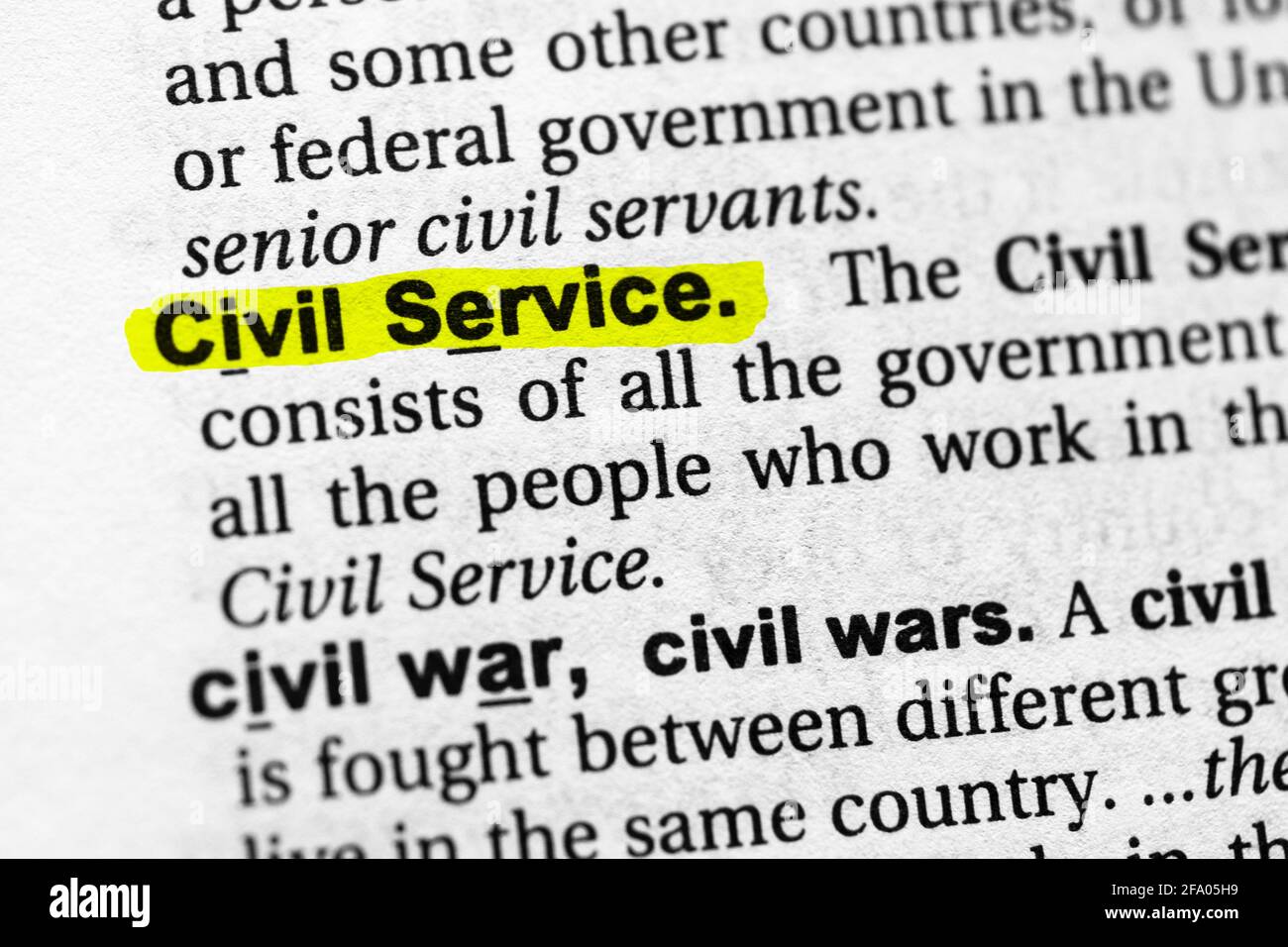 Ha evidenziato il concetto e il significato del servizio civile. Foto Stock