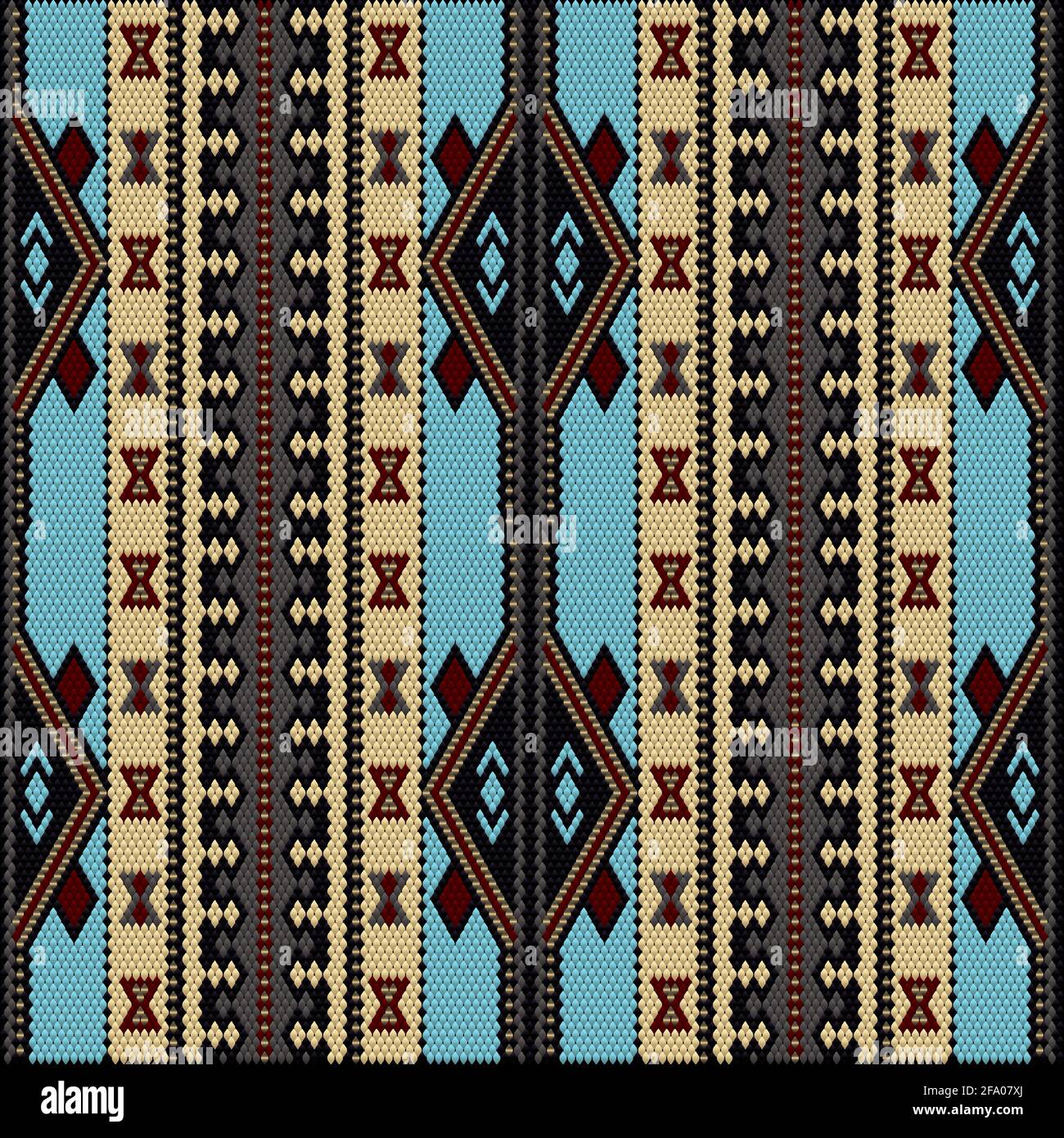 Un ornamento tradizionale dei popoli e dei paesi dell'Asia, in cui i colori saturi attirano fortuna e ricchezza. Tappeti tessuti da donna con ornamento em Illustrazione Vettoriale