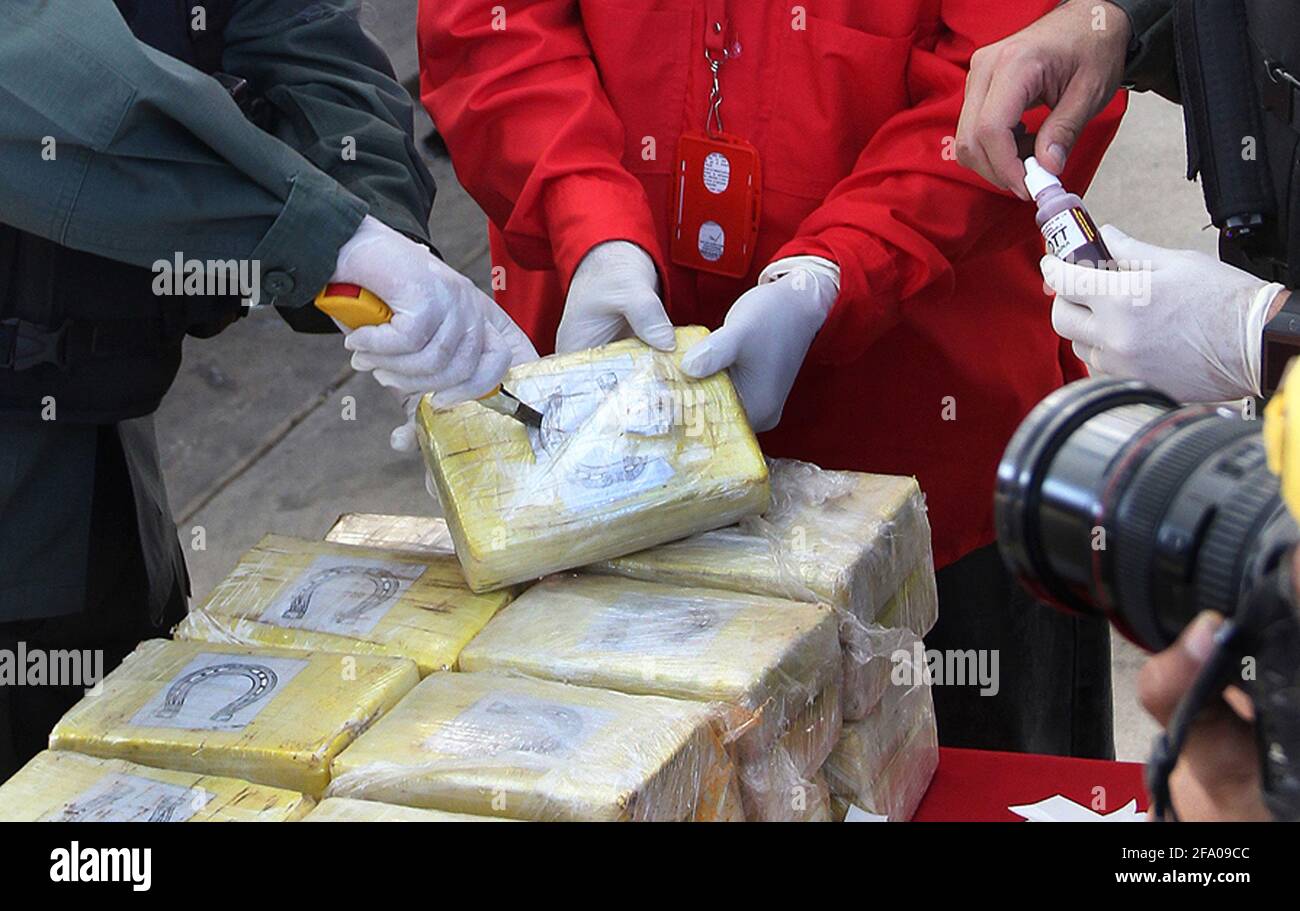 Maracaibo, Venezuela. 21 Apr 2021. Il sovrintendente nazionale antidroga, Richard López, ha ratificato la conformità e il raggiungimento delle politiche statali. Questo mercoledì, la 21a Caracas (Venezuela), basata sul rispetto illimitato degli obblighi internazionali nella lotta contro il traffico di droga, durante il suo discorso in videoconferenza prima della 64esima sessione della Commissione sulle droghe narcotiche delle Nazioni Unite (ONU). Affermare che per il Venezuela la lotta contro il problema della droga è un impegno permanente. (Foto di Humberto Matheus/Sipa USA) Credit: Sipa USA/Alamy Live News Foto Stock