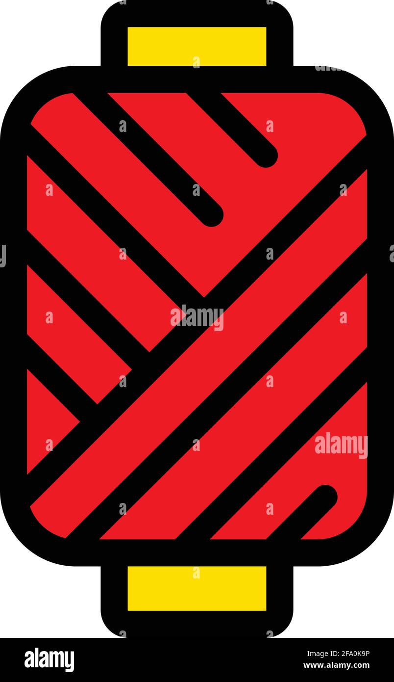 Icona di spool di thread in stile semplice. Icona del colore di cucitura. Icona vettore. Illustrazione vettoriale isolata su sfondo bianco. Illustrazione Vettoriale