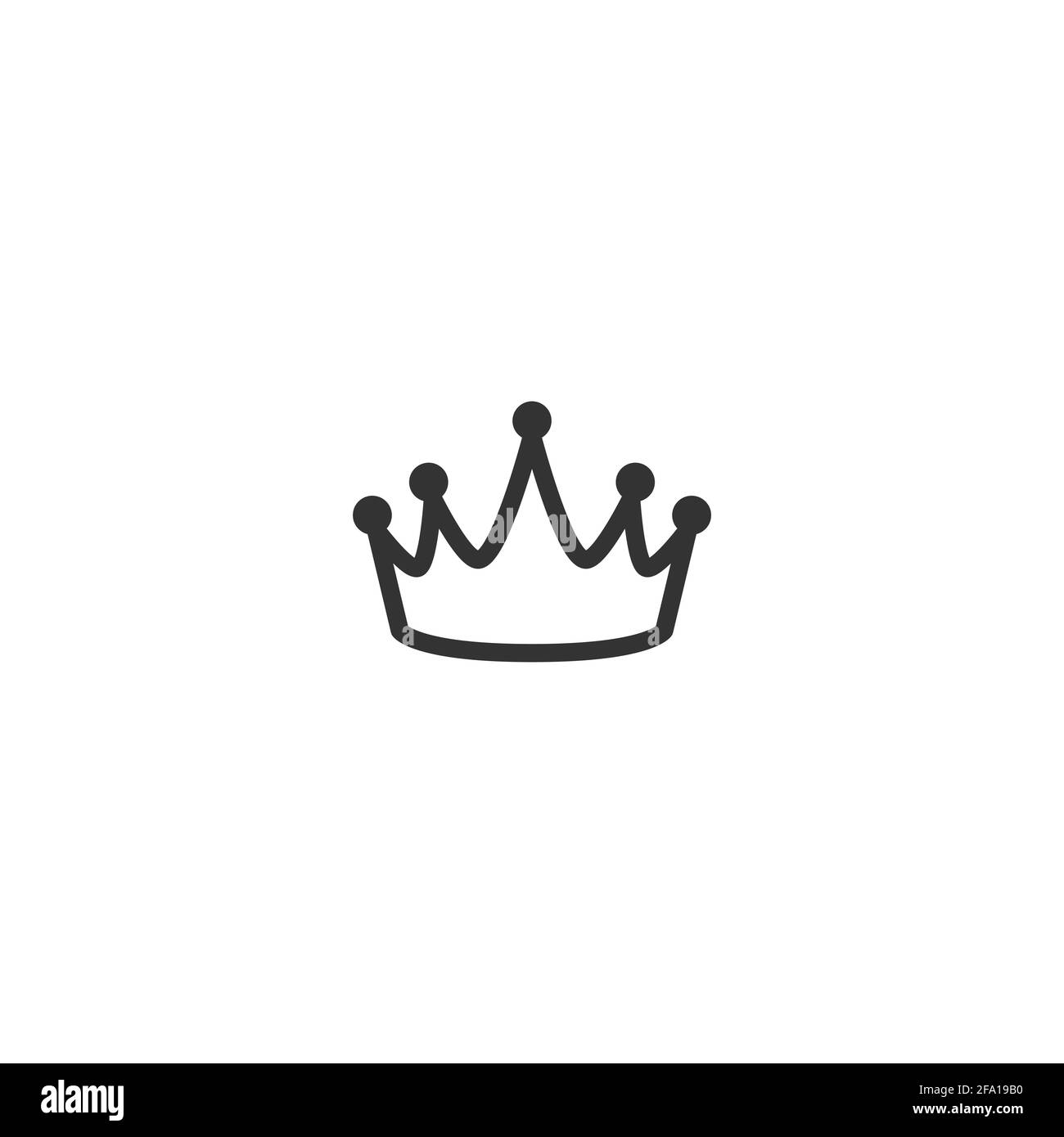Icona della linea della corona isolata in bianco. Royal, LUXURY, vip, cartello di prima classe. Premio vincitore. Monarchia, autorità, simbolo del potere. Illustrazione semplice vettoriale. Illustrazione Vettoriale