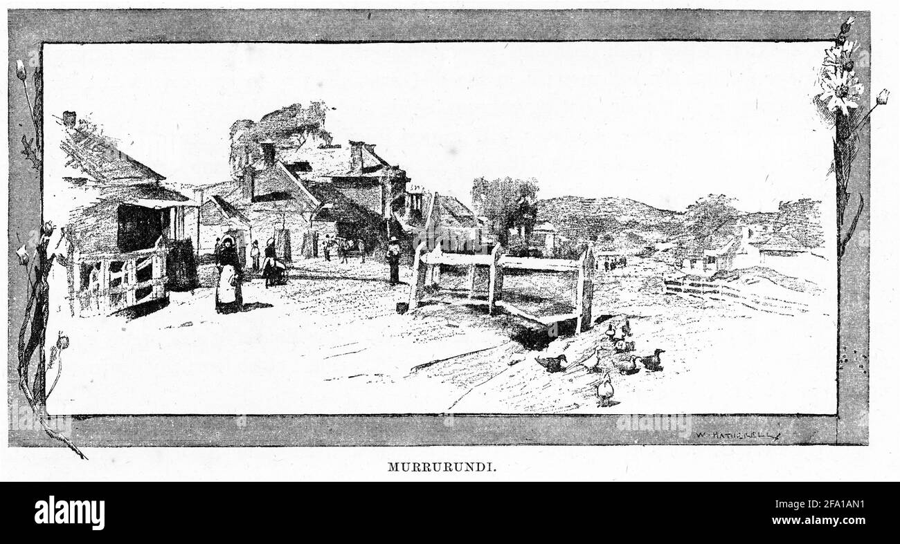 Incisione di Murrurundi, Australia, circa 1880 Foto Stock