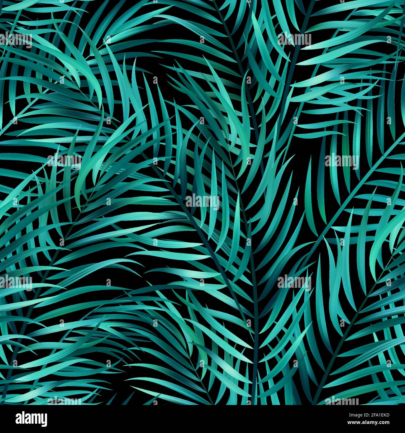 Tropical foglie di palma, jungle lascia il vettore seamless floral background pattern Illustrazione Vettoriale