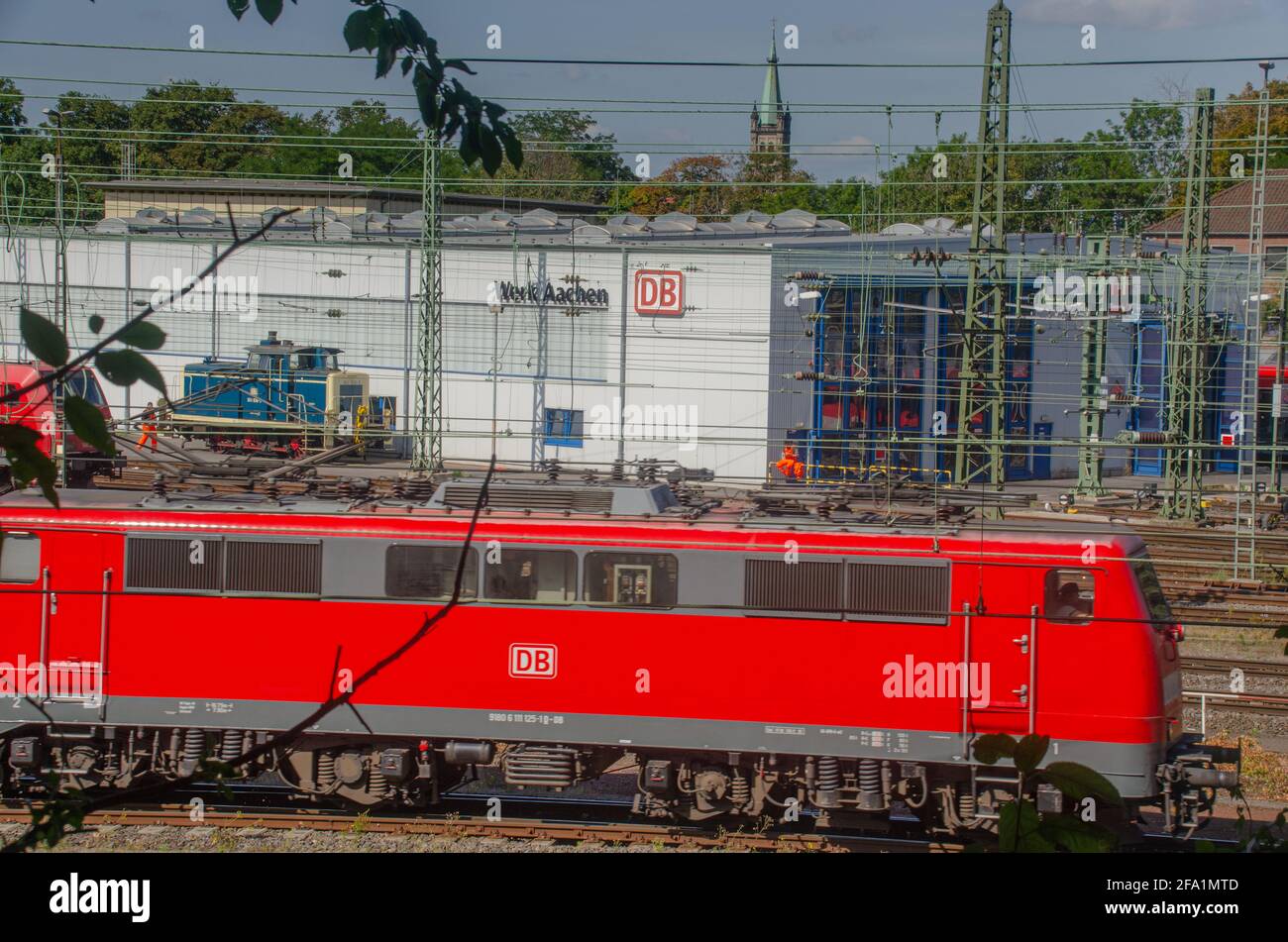 Aachen - Eisenbahn Foto Stock