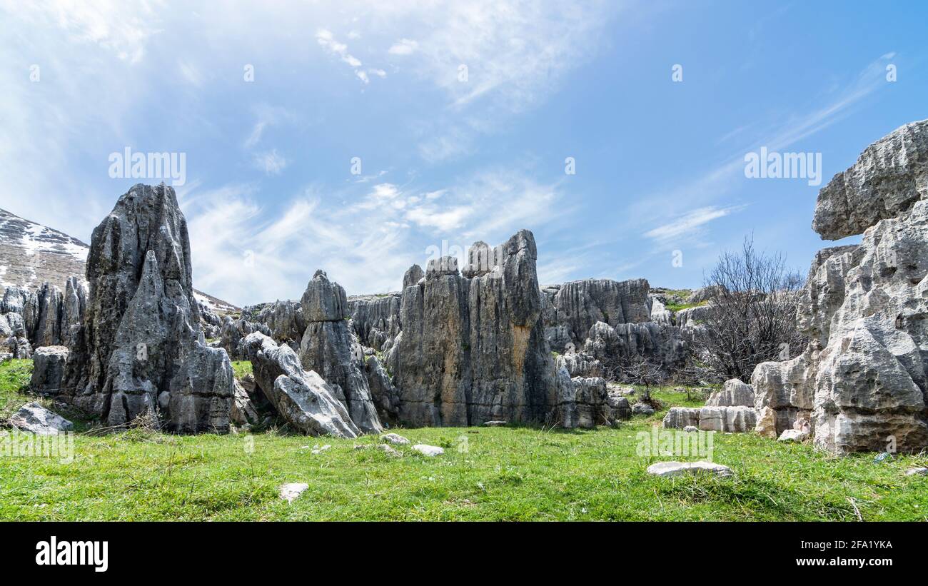 Formazioni geologiche a Kfardebian, Libano Foto Stock