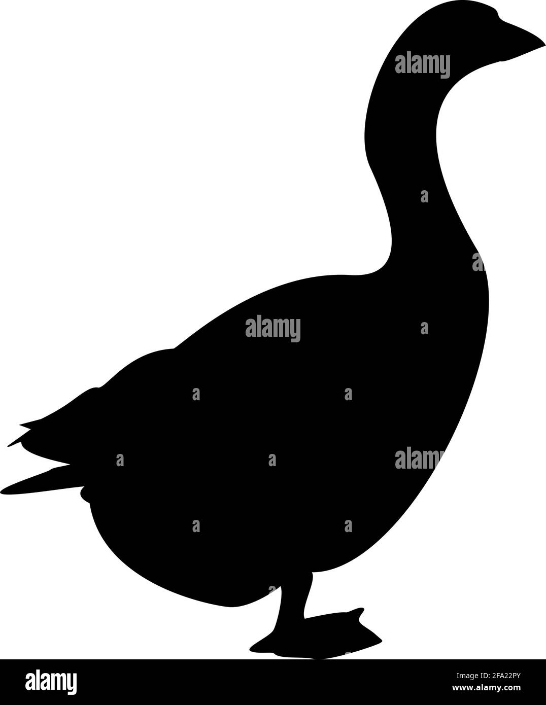 Silhouette oca gosling oche anser gender nero colore vettore illustrazione immagine semplice stile piatto Illustrazione Vettoriale