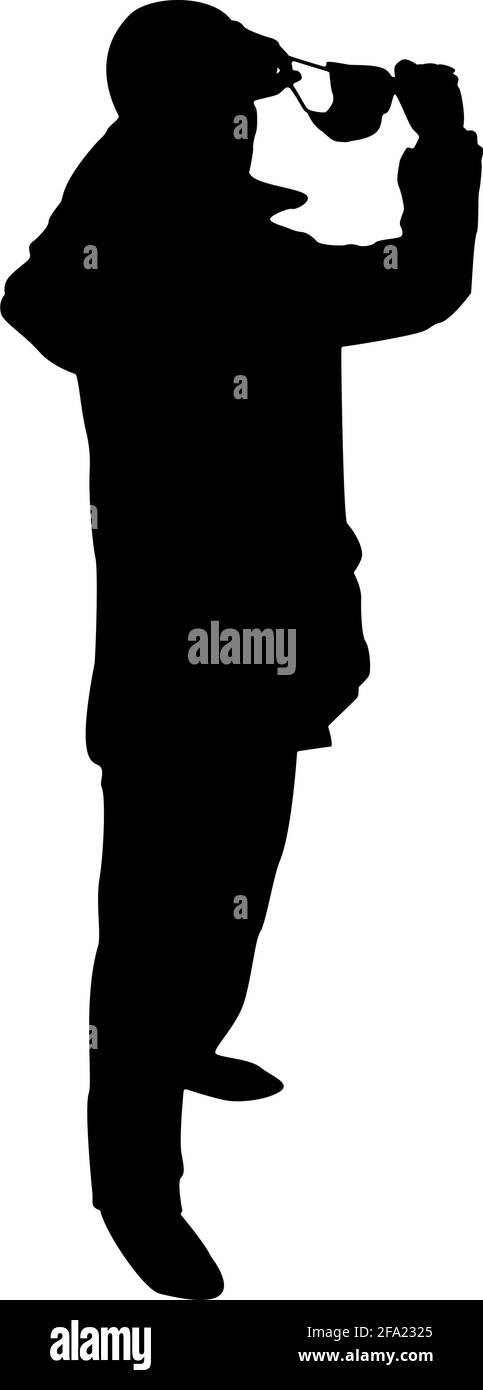 Silhouette uomo vestire panno in faccia maschera medica indossare attrezzatura protettiva antipolvere individuale concetto virus coronavirus influenza focolaio Illustrazione Vettoriale
