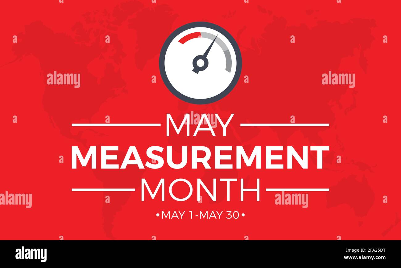 May Measurement Month Prevention and Awareness Vector Concept. Banner, Poster modello della campagna di sensibilizzazione del mese di maggio internazionale. Illustrazione Vettoriale