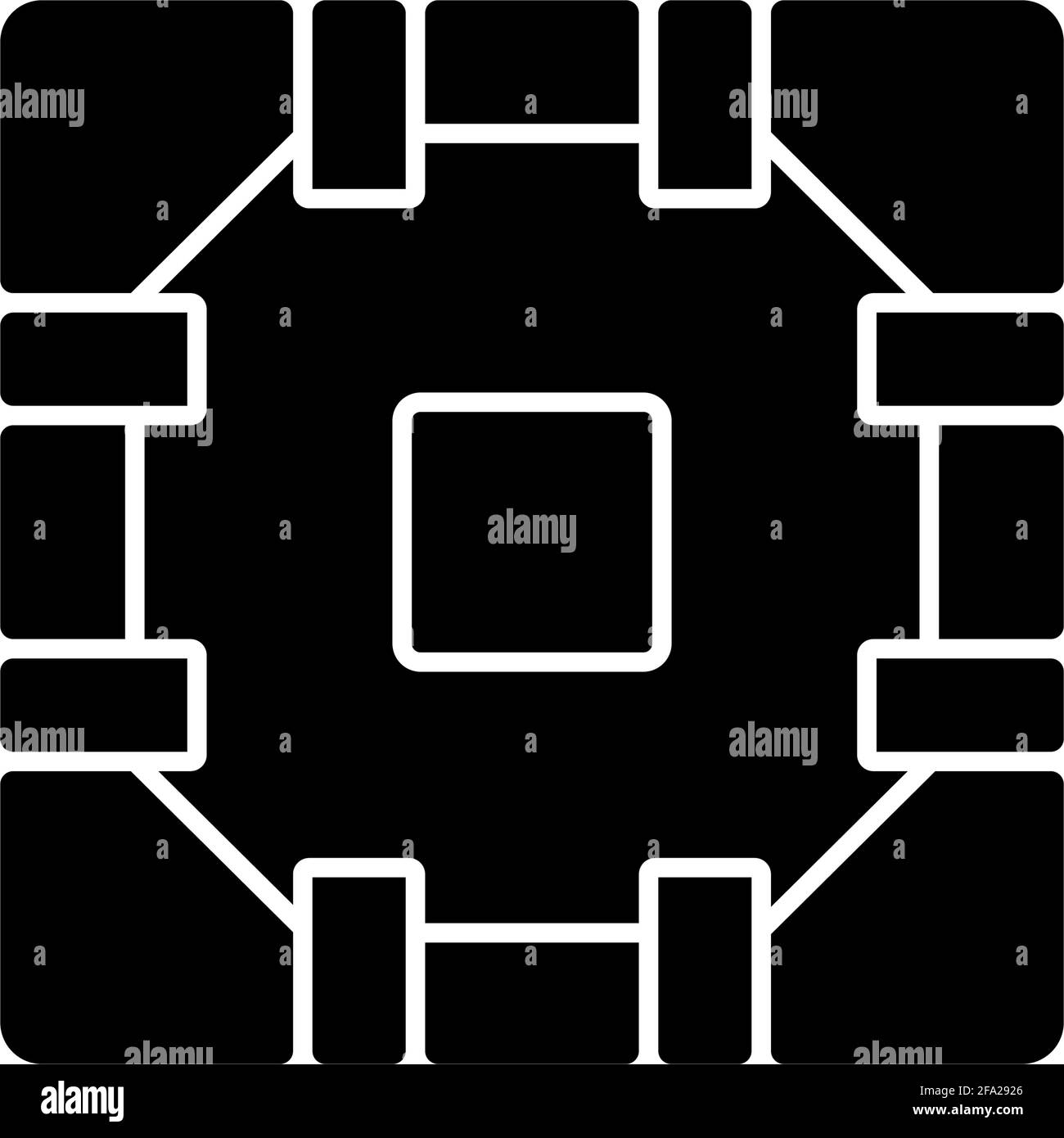 Icona glifo nero della scheda a circuiti stampati del computer Illustrazione Vettoriale