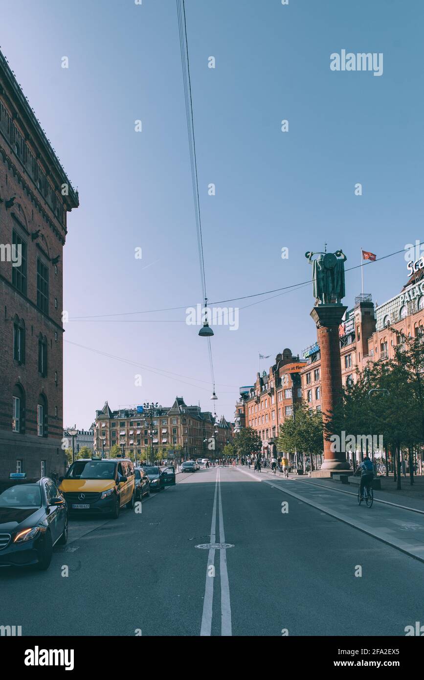 Copenaghen, Danimarca - 14 settembre 2019. Centro di Copenhagen, l'area del Municipio. Foto Stock