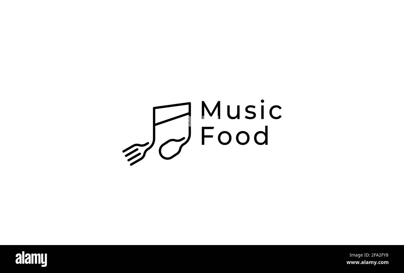 musica alimentare semplice logo disegno vettoriale Illustrazione Vettoriale