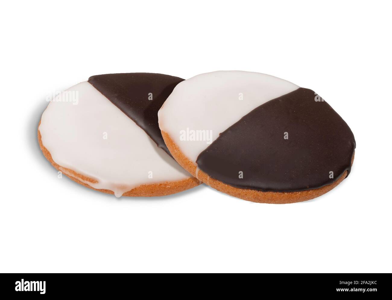 Biscotti bianchi e neri Foto Stock
