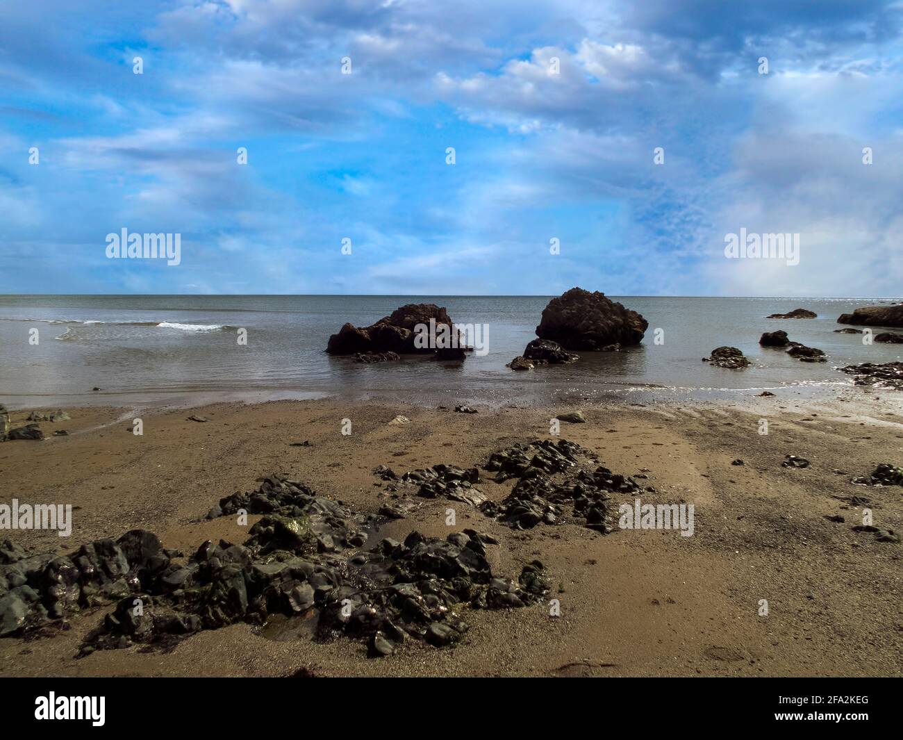 Immagine di un tipico paesaggio della costa irlandese. Foto Stock