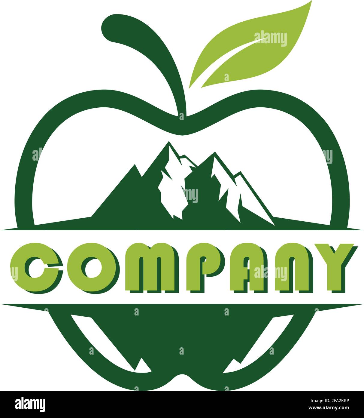 grafica di concetto vettoriale con icona del logo apple mountain Illustrazione Vettoriale