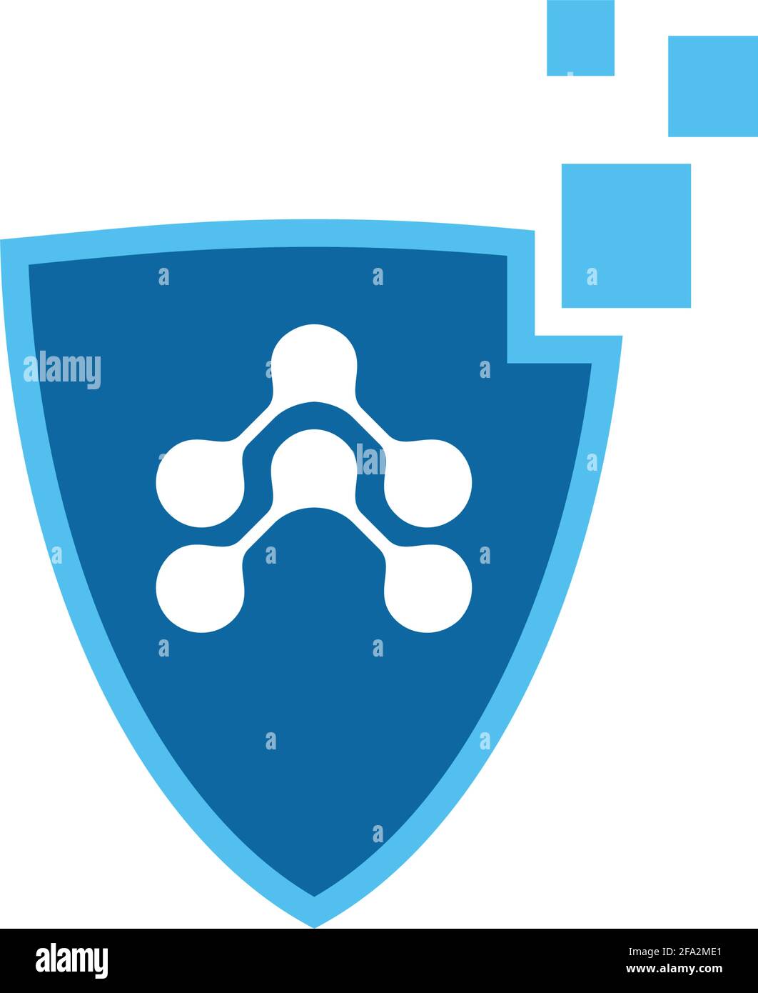 Lettera A icona del logo di protezione dei dati dello scudo grafico del concetto vettoriale design Illustrazione Vettoriale