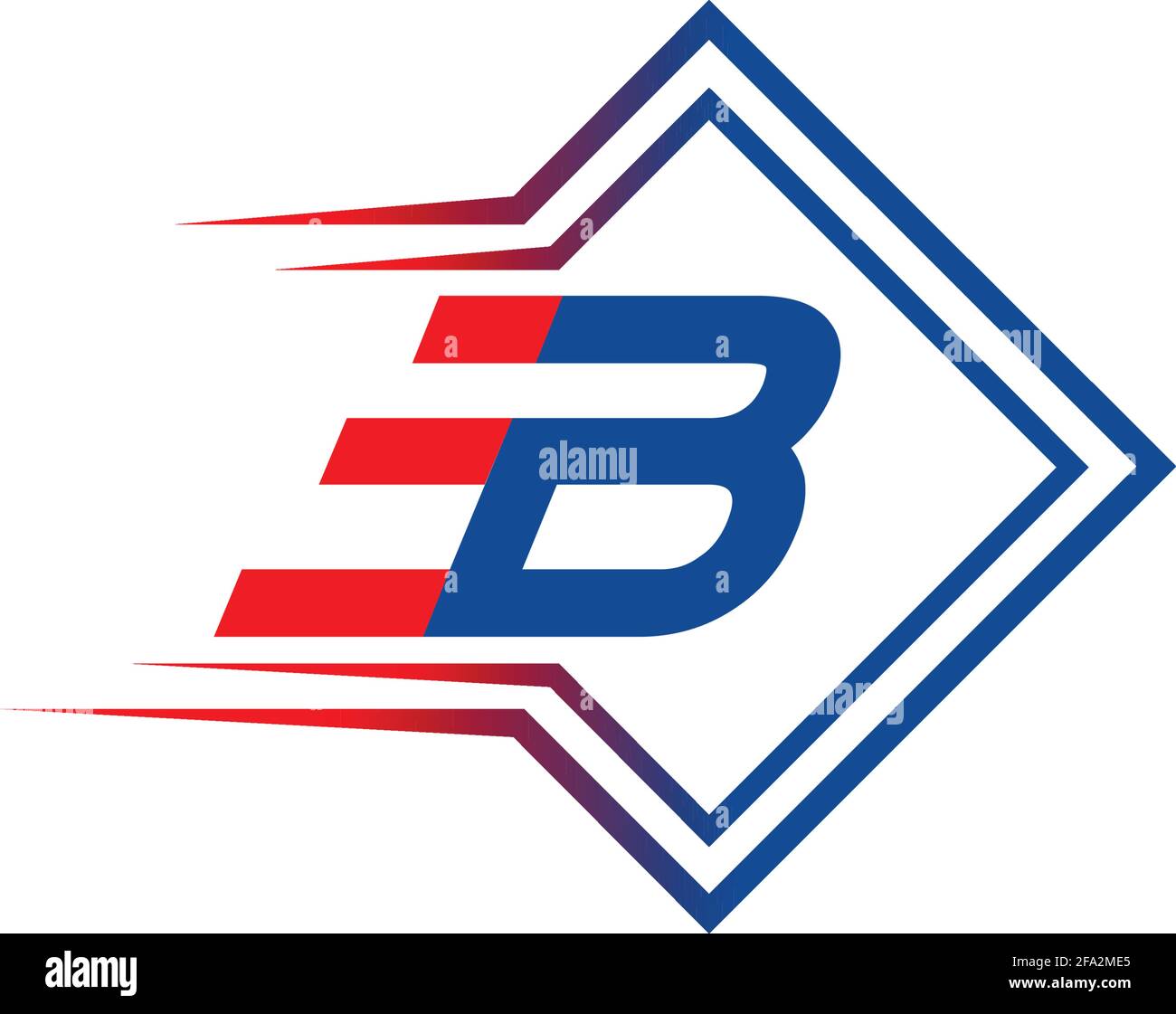 Grafica di concetto vettoriale con icona del logo lettera B FAST express Illustrazione Vettoriale